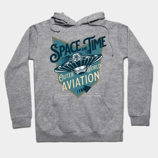 Space and Time flying saucer wormhole badge Hoodie